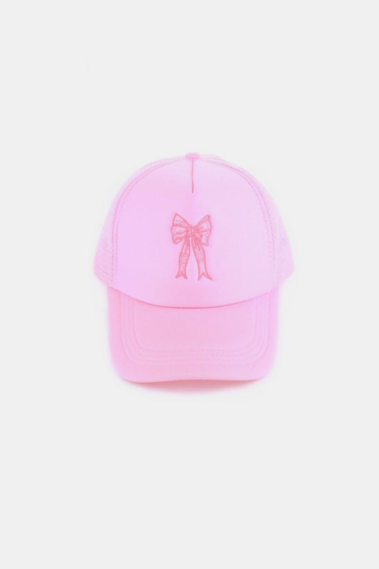 Zenana Bow Embroidery Trucker Hat