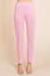 Culture Code Pin Tuck Detail Slim Pants - Pink