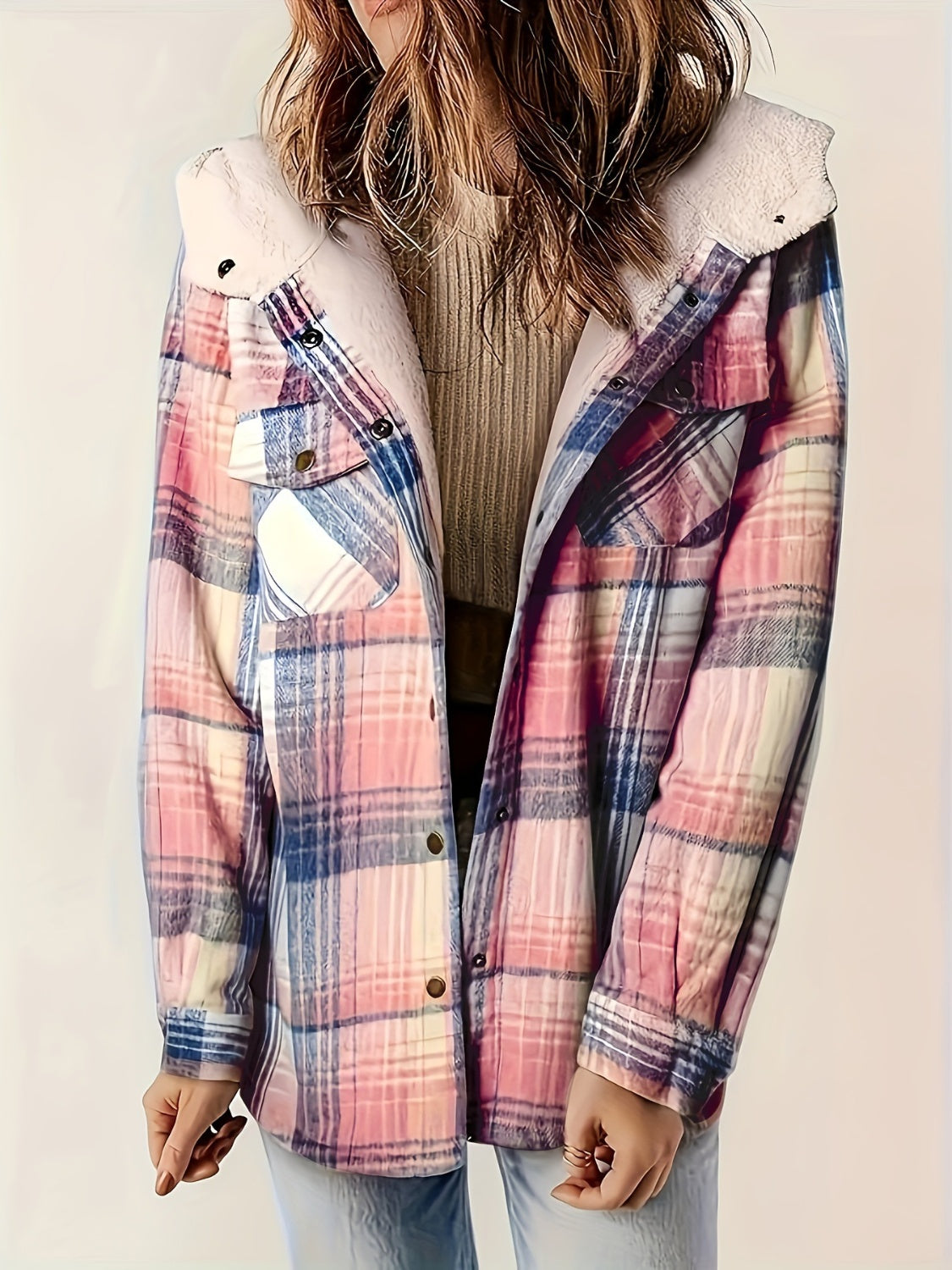 Indigo Pink Plaid Jacket