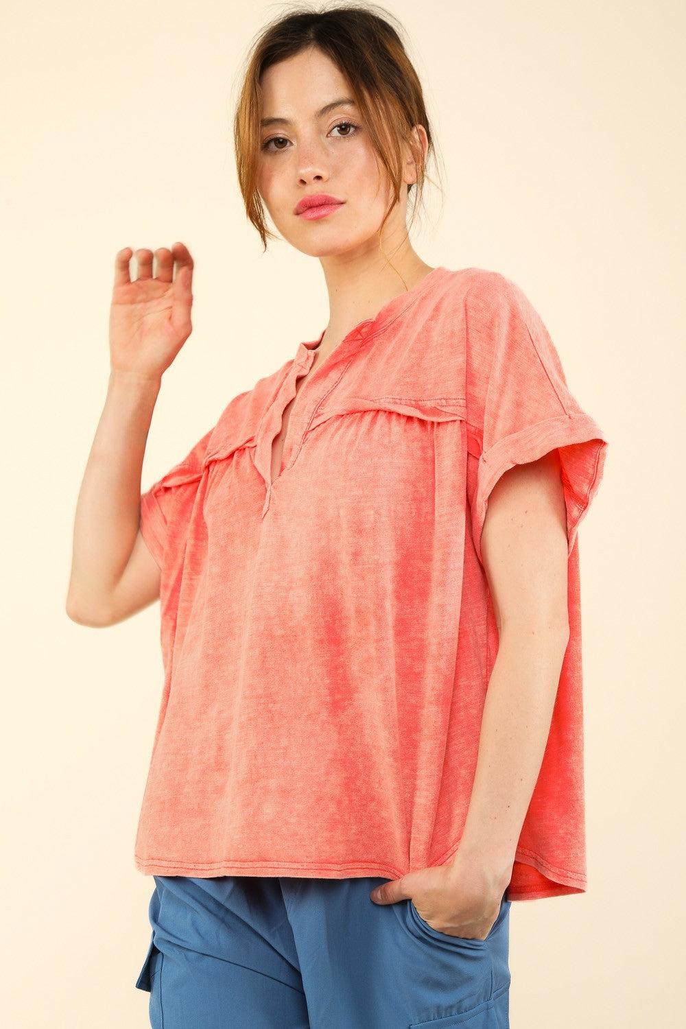 Wallis Top - Coral