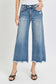 Risen High Rise Raw Hem Cropped Flare Jeans