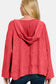 Zenana Red Brushed Hacci Hoodie Sweatshirt