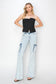 RISEN High Rise Cargo Flare Jeans