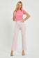 RISEN High Rise Tummy Control Straight Jeans - Acid Pink