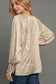 Umgee Wrinkled Lantern Sleeve Top - Tan