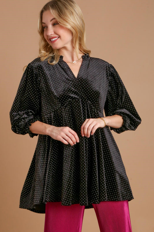 Umgee Beaded Top - Black