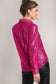 Umgee Sequin Long Sleeve Top - Cerise