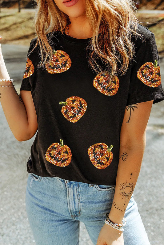 Sequin Pumpkin T-Shirt