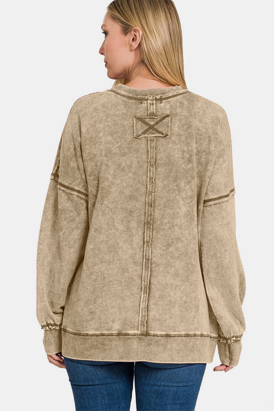 Zenana Oversized Mocha Sweatshirt