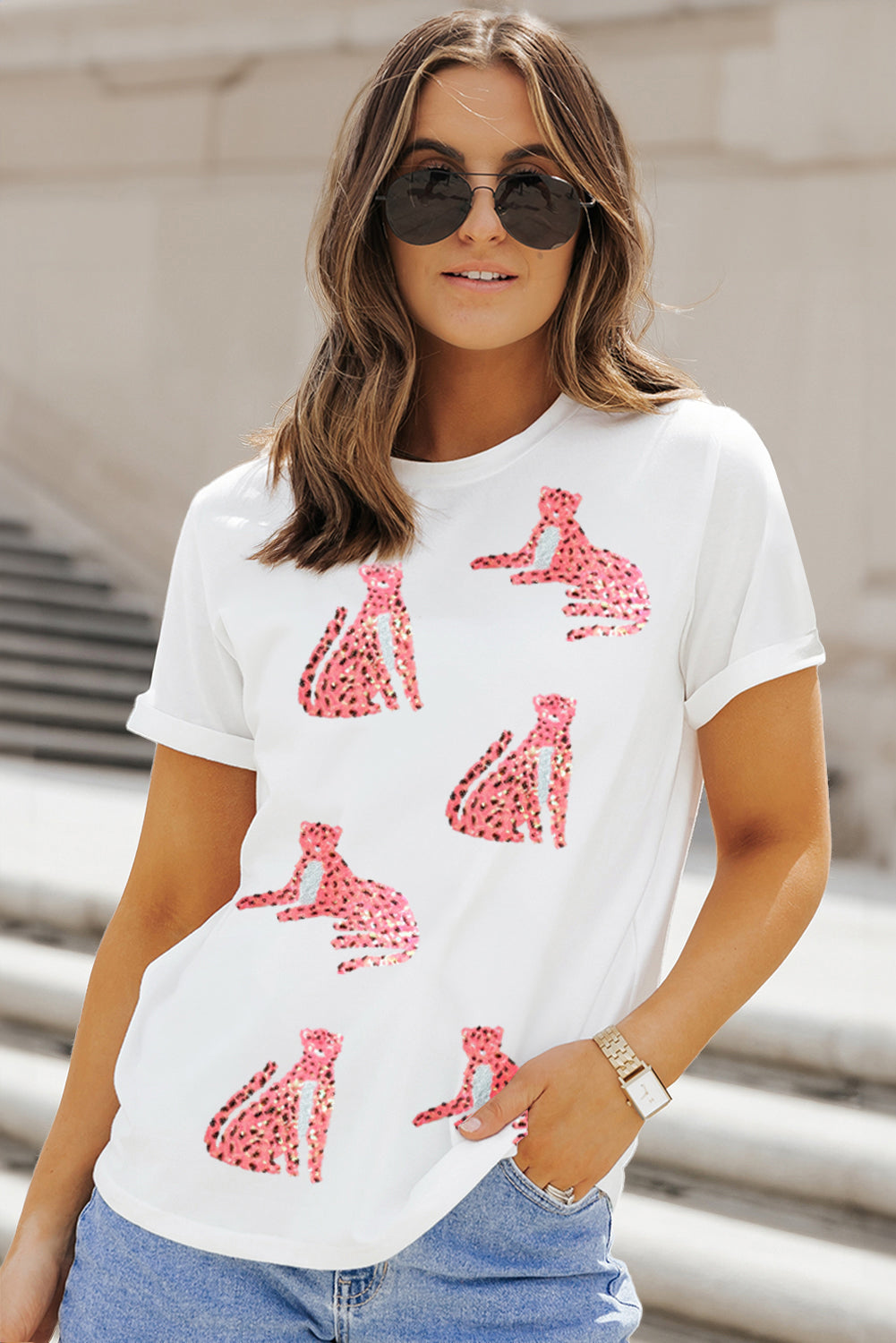 Sequin Leopard T-Shirt