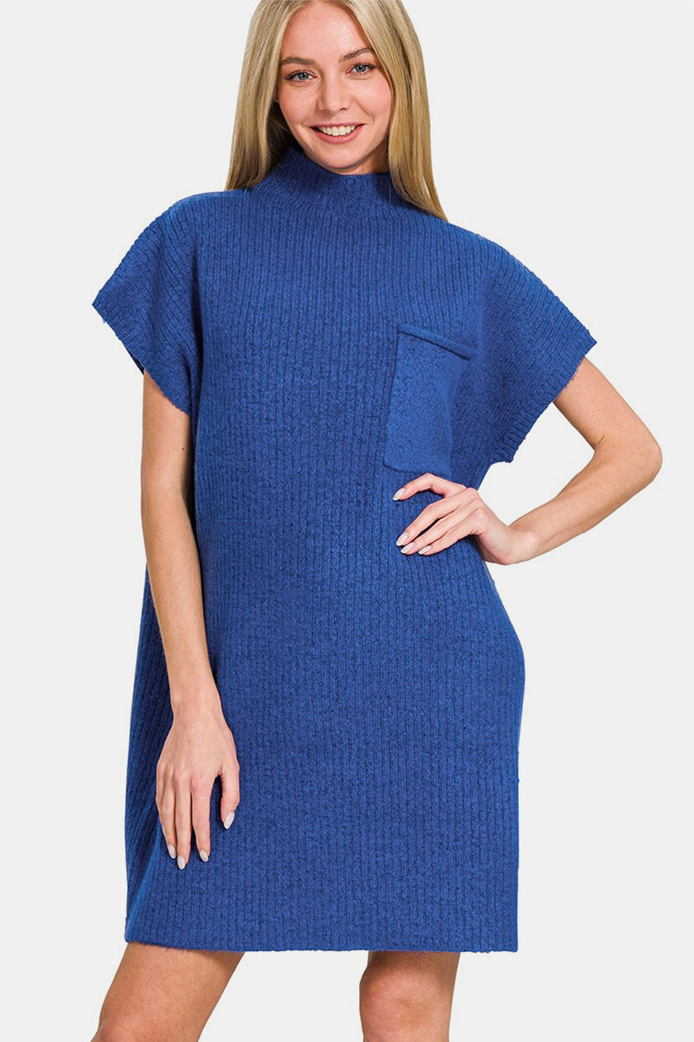 Zenana Sweater Dress - Navy