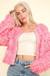 Shaggy Sweater Jacket - Pink