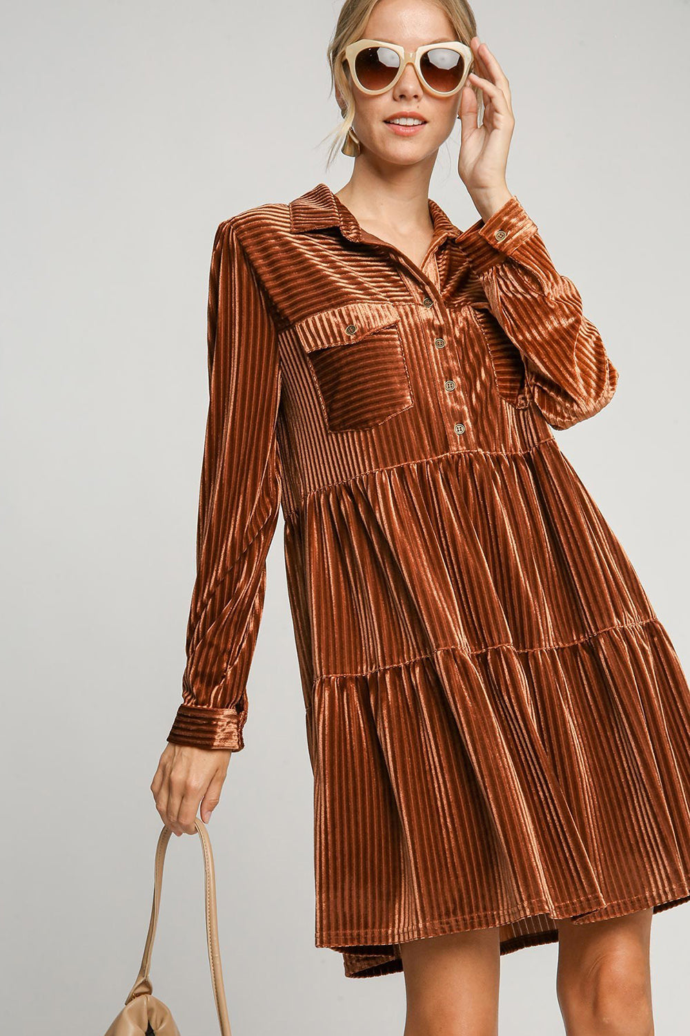 Umgee Copper Textured Dress