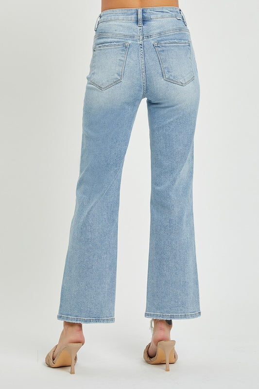 RISEN High Rise Straight Jeans - Light