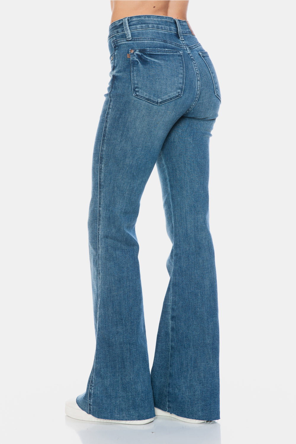 Judy Blue Tummy Control Cut Hem Flare Jeans - Medium