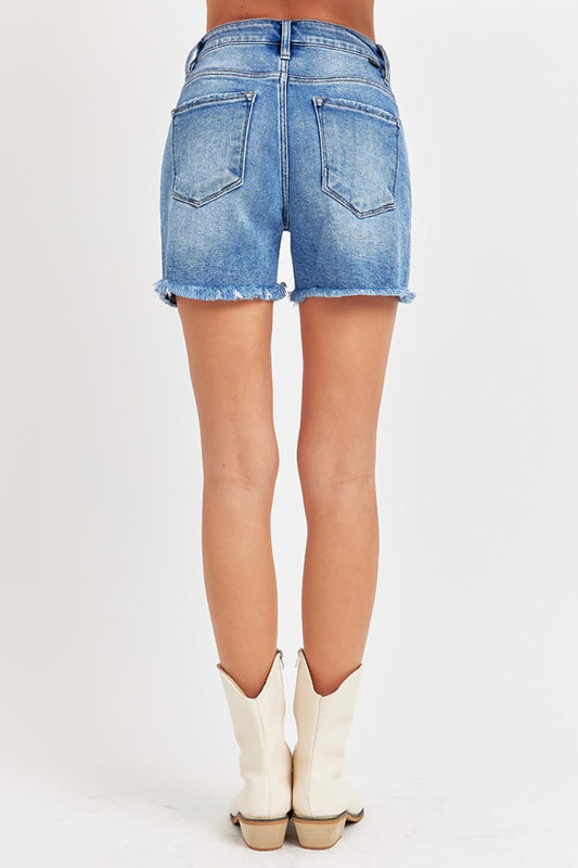 RISEN Front Slit Denim Shorts