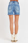 RISEN Front Slit Denim Shorts