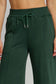 Umgee Drawstring Wide Leg Pants with Pockets - Evergreen