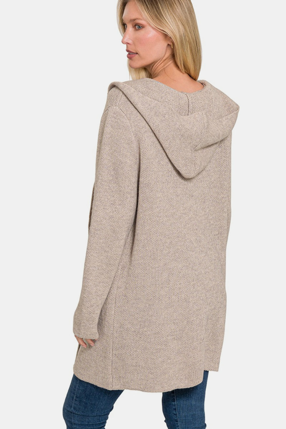 Zenana Hooded Cardigan - Mocha