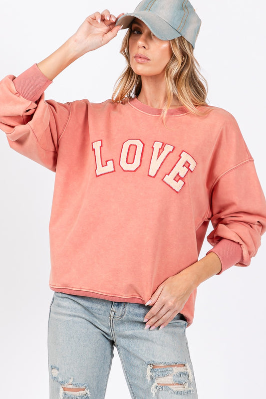 Love Sweatshirt - Pink Orange