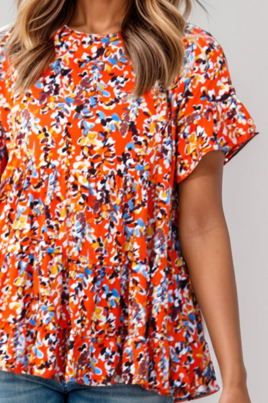 Plus Size Multicolor Floral Top