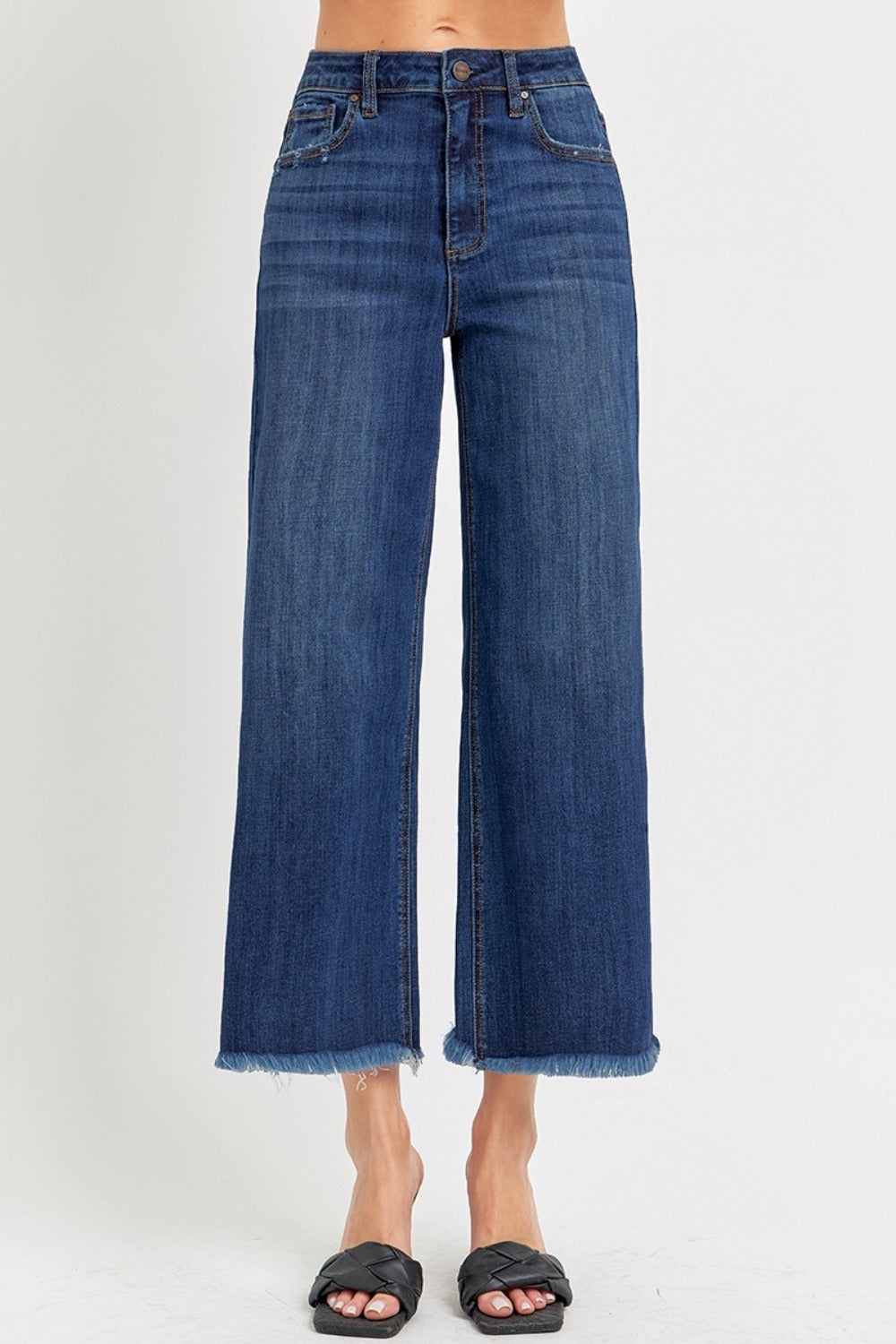 RISEN Cropped Wide Leg Jeans