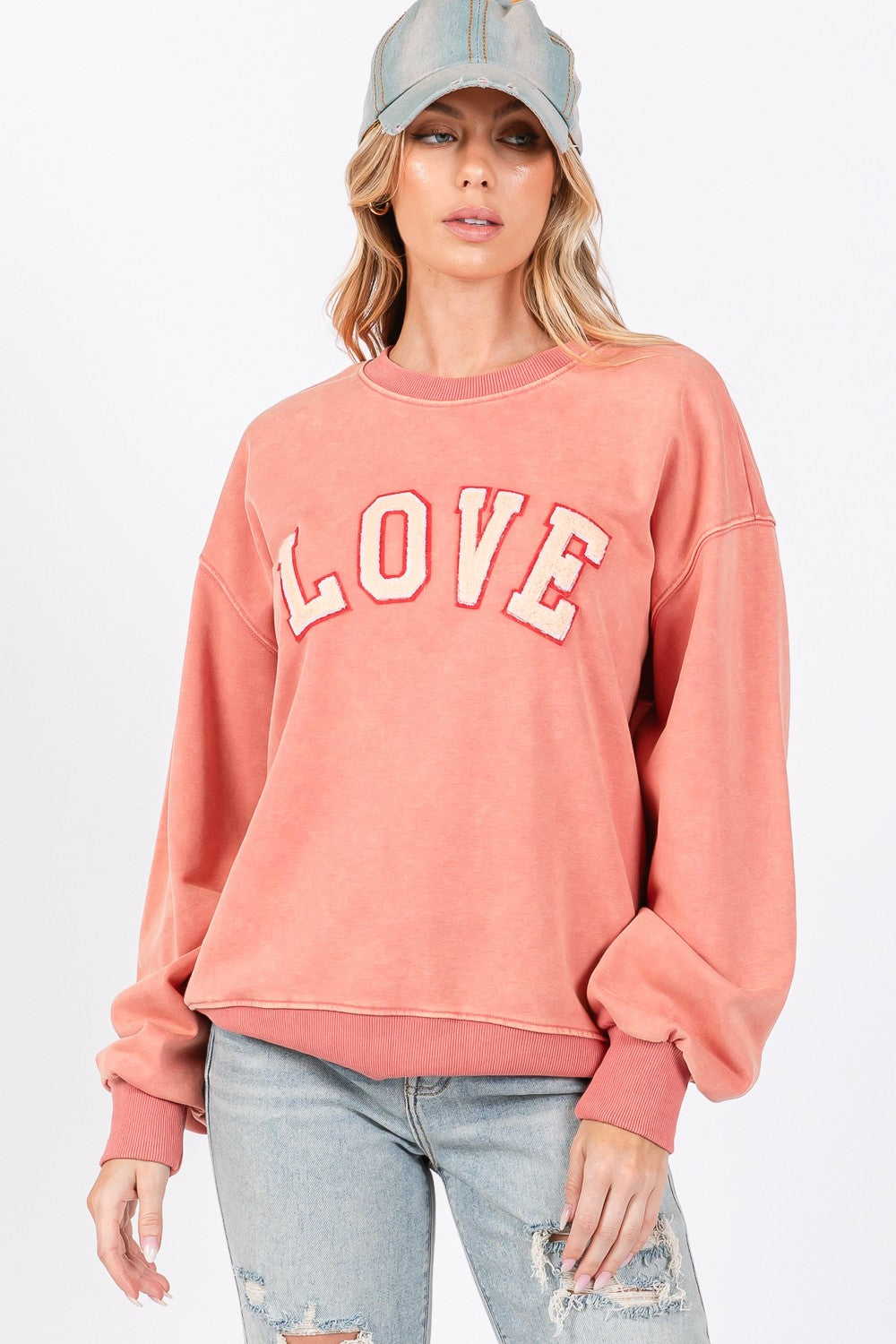 Love Sweatshirt - Pink Orange