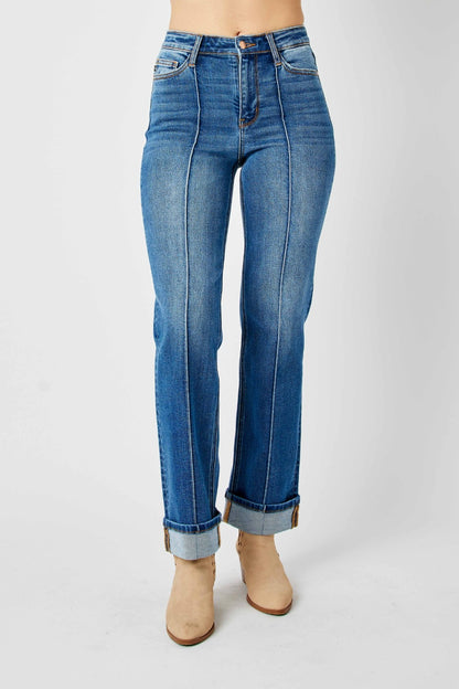 Judy Blue Front Seam Detail Straight Jeans