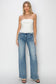 RISEN Distressed Wide Leg Jeans