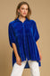 Umgee Button Down Tiered Top - Sapphire