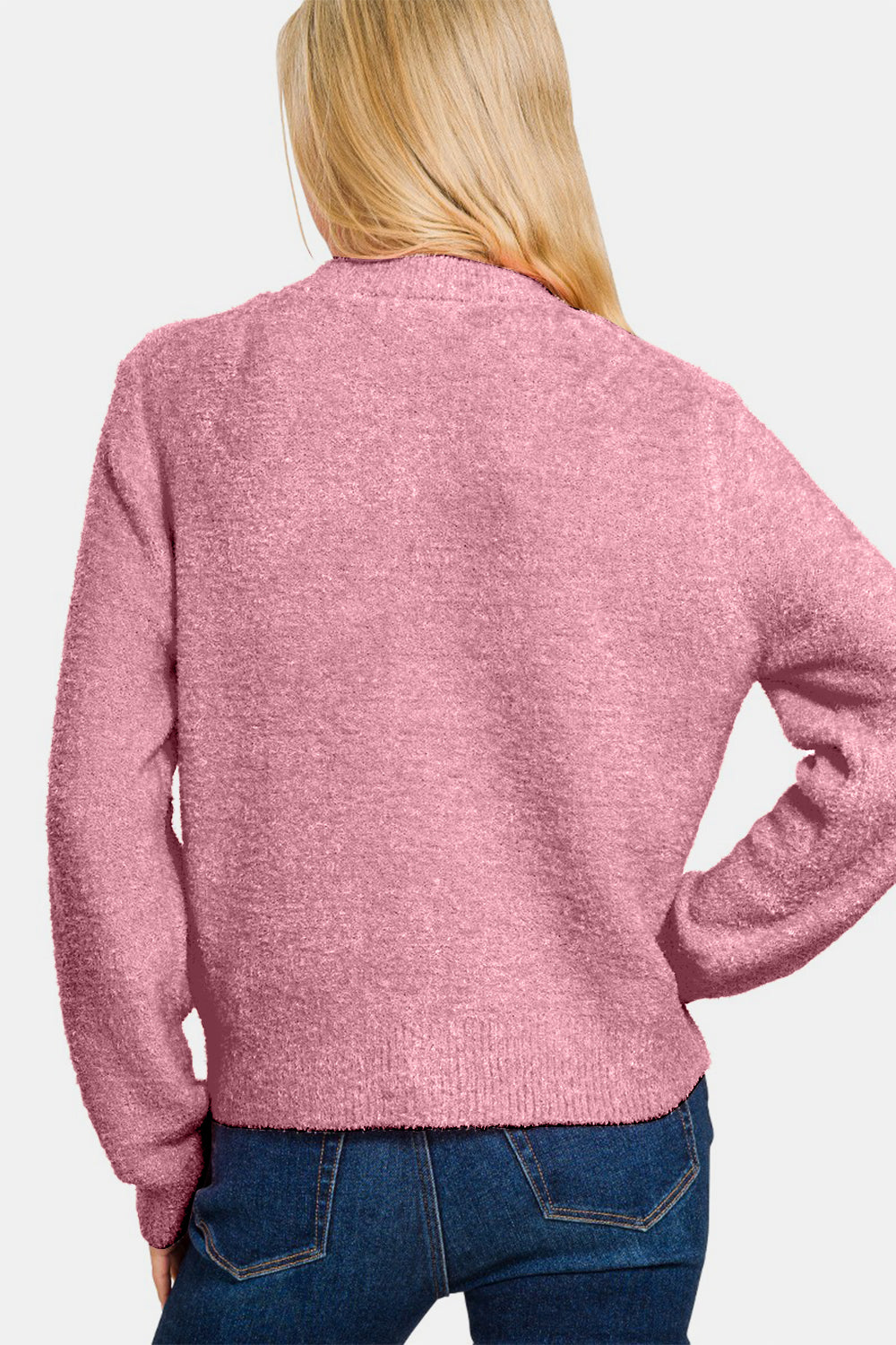 Zenana Light Rose Cardigan