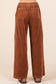 Mittoshop Corduroy Back Elastic Waist Pants - Camel