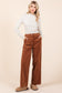 Mittoshop Corduroy Back Elastic Waist Pants - Camel