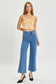 Risen Medium Wash High Rise Wide Leg Jeans