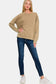 Zenana Washed Dropped Shoulder Sweatshirt - Camel