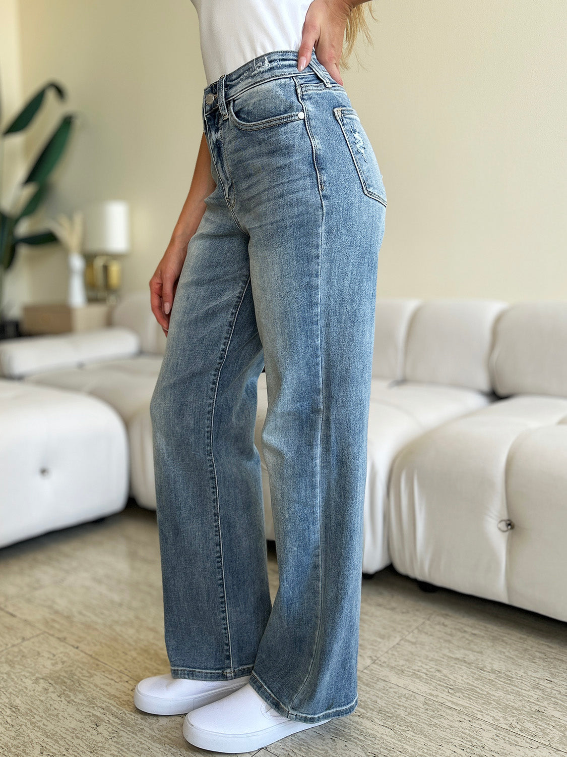 Judy Blue High Waist Straight Jeans - Light