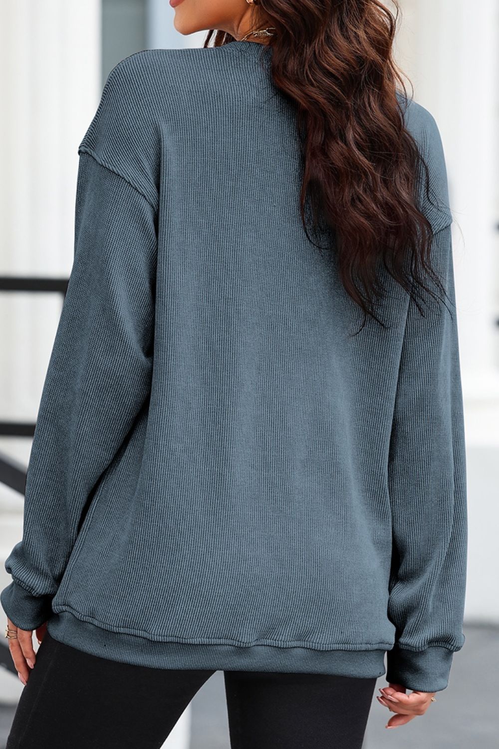 Glitter Ghost Ribbed Sweatshirt