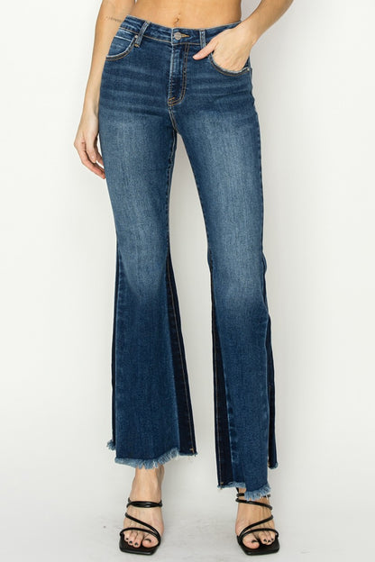 RISEN Dark Wash High Rise Flare Jeans