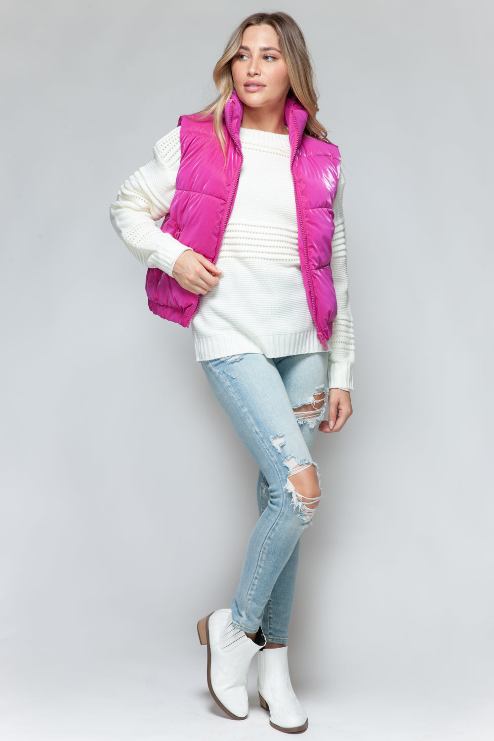 Get Puffy With It Vest - Hot Pink