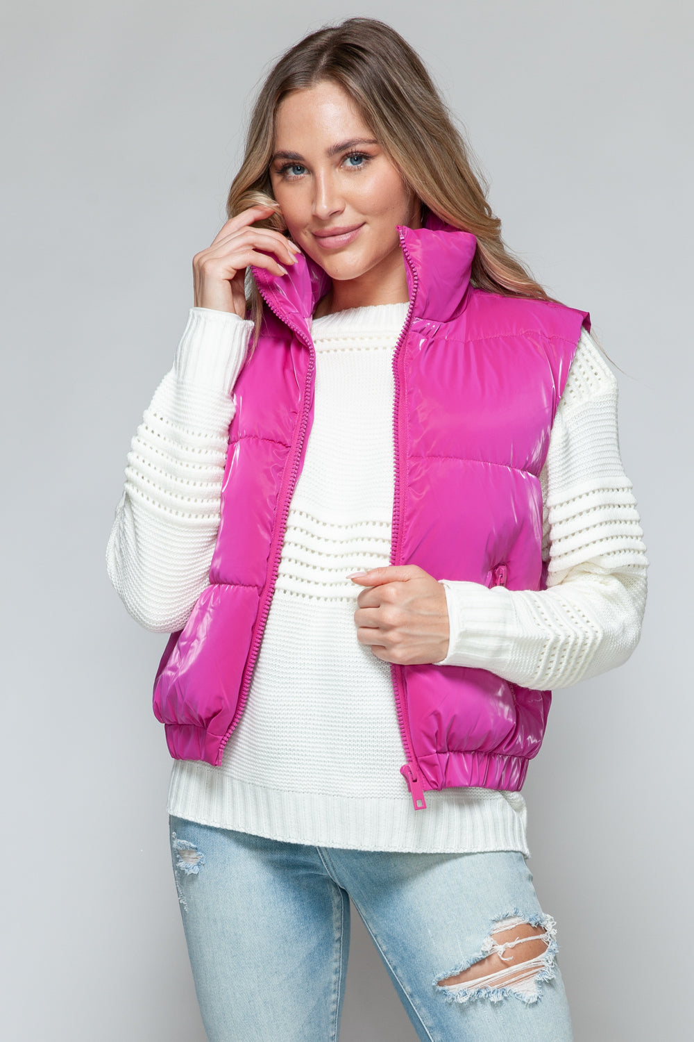 Get Puffy With It Vest - Hot Pink