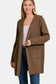 Zenana Hooded Cardigan - Brown