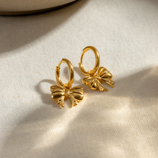 Gold Bow Earrings