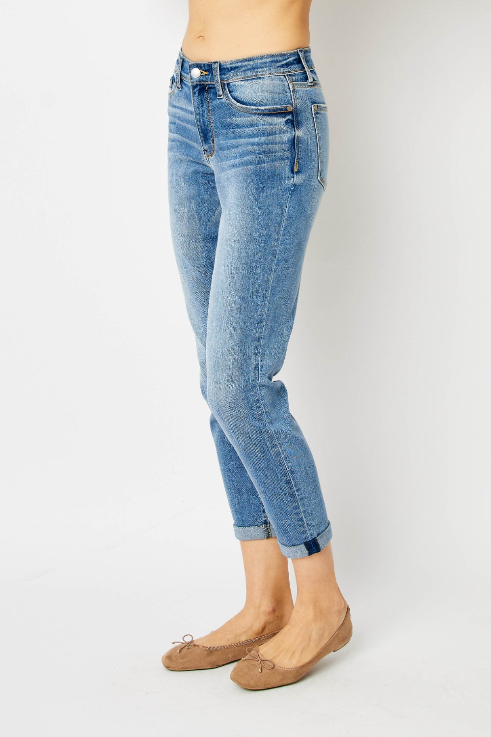 Judy Blue Cuffed Slim Jeans