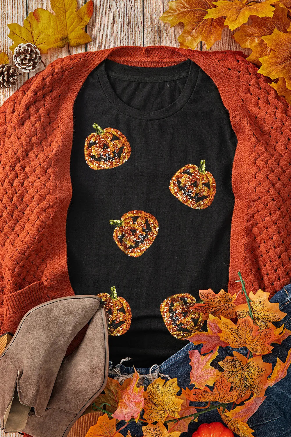 Sequin Pumpkin T-Shirt