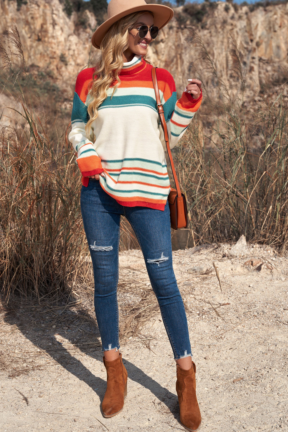 Terry Striped Sweater