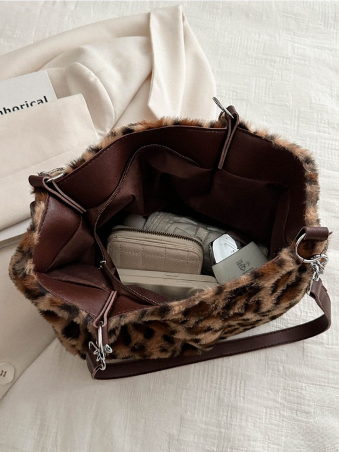 Faux Fur Leopard Purse