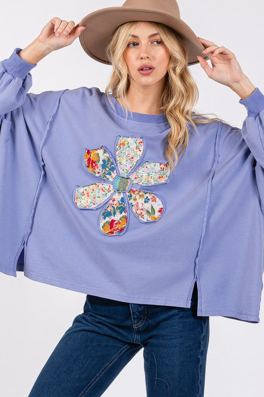 Flower Patch Top - Blue Purple