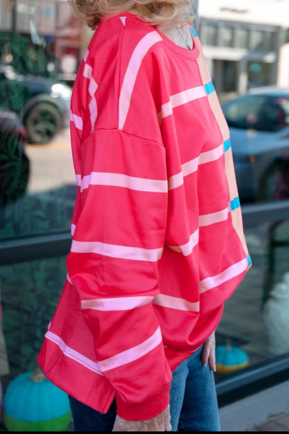 Plus Size Hot Pink Stripes Top