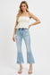 RISEN Raw Hem Distressed Cropped Flare Jeans
