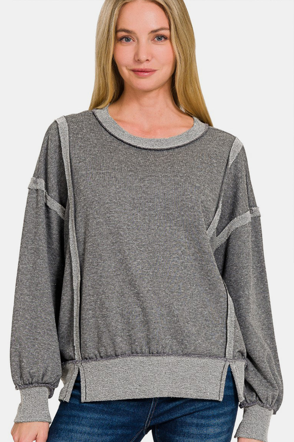 Zenana Grey Sweatshirt